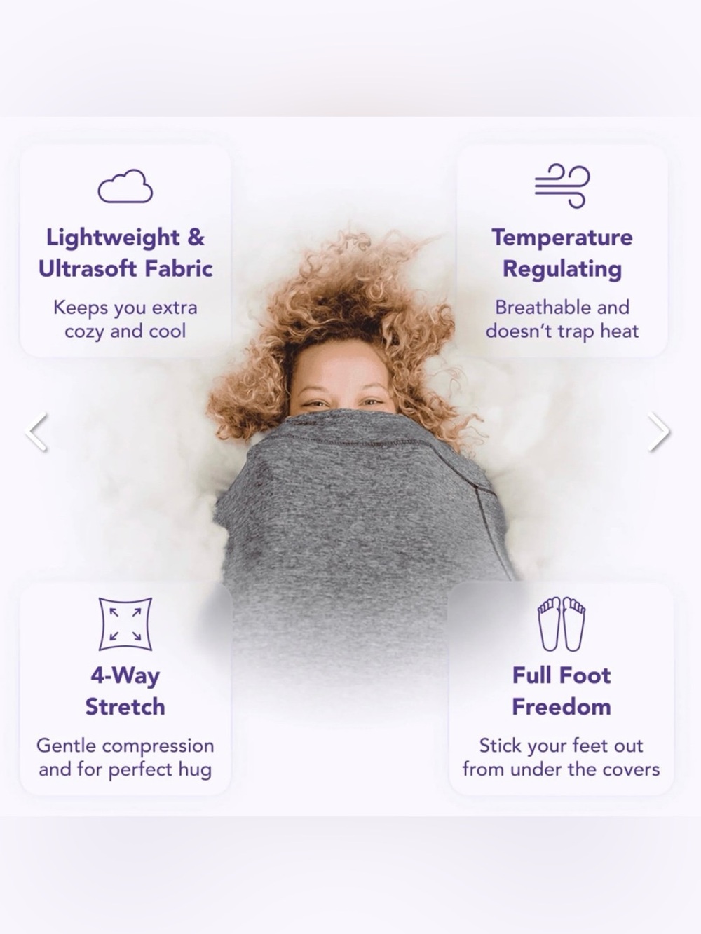 Hug Sleep Pod Hooded Swaddle Wearable Blanket Comfort Anxiety Adult S Gray Relax - Picture 9 of 10